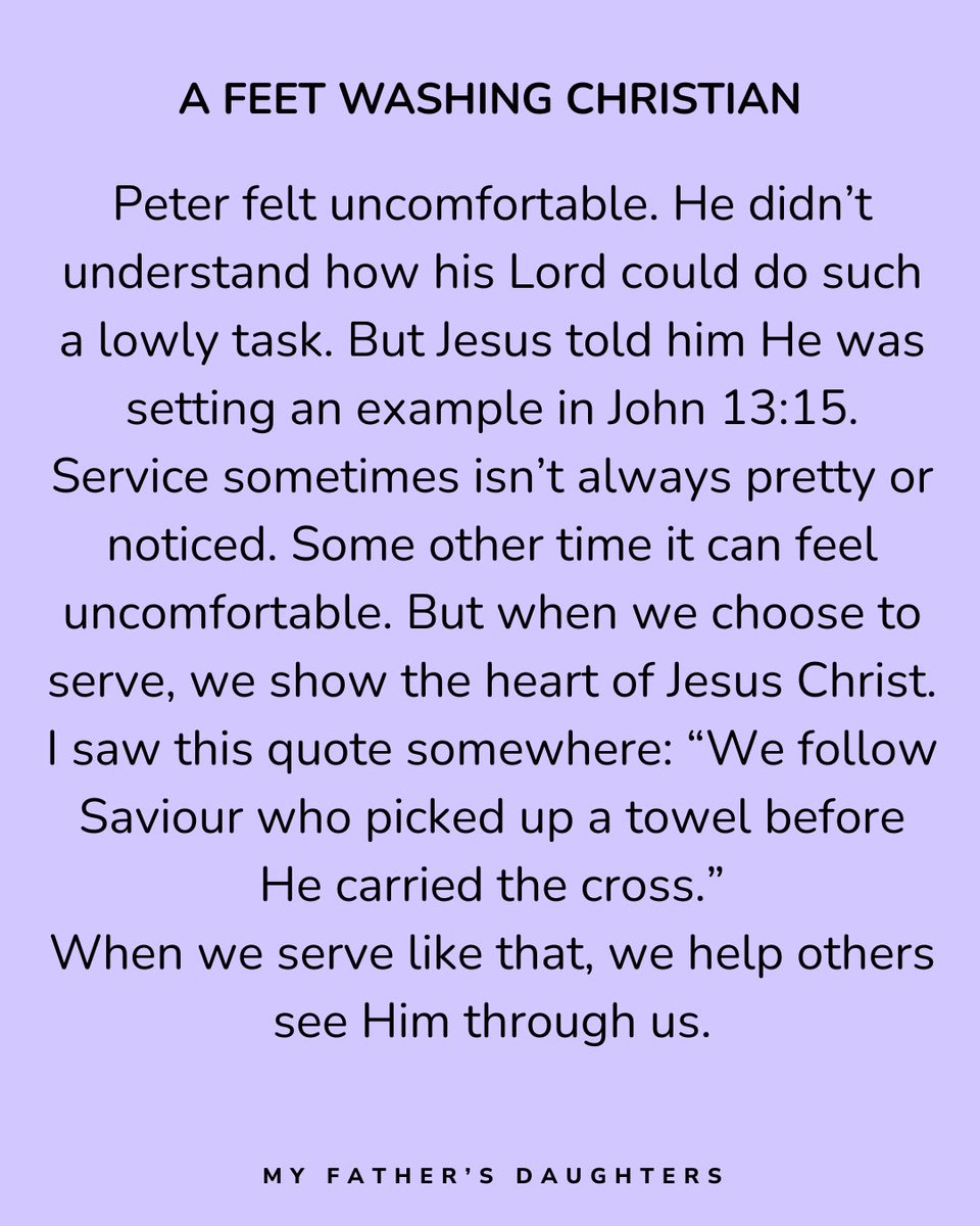 MFDaughters's tweet image. Hey Sis,
Be a reflection of Christ in the small things.
True Christianity is humility, service and love in action.

#Christianliving #servelikeJesus