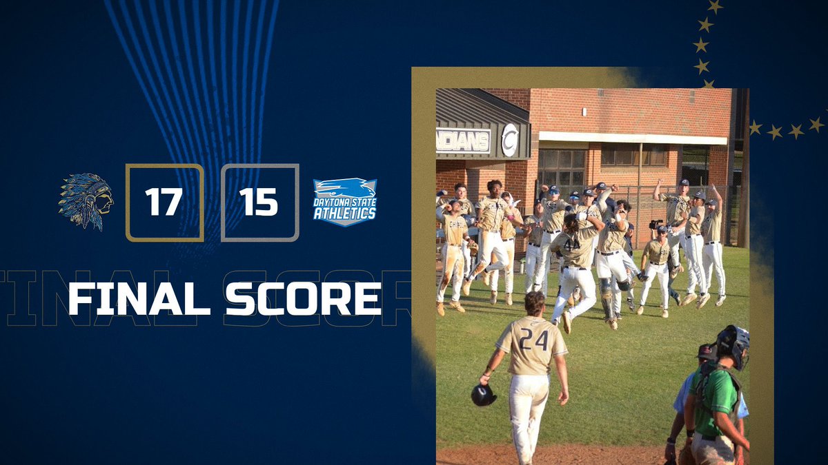 Indians win!! 

Indians use a 9 run 8th inning to take a 1-0 series lead in the Marianna Regional! 

Game two is scheduled for 2 PM tomorrow weather pending.