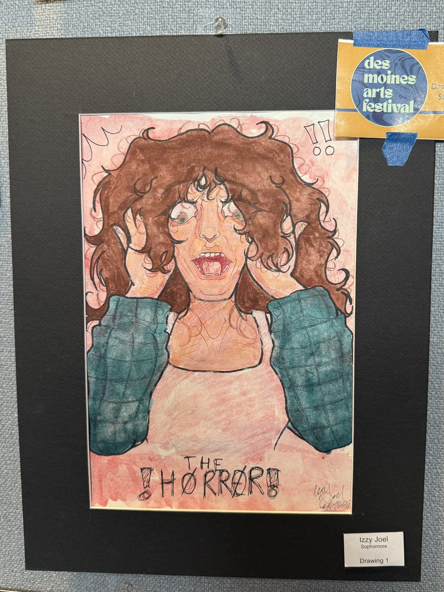 NorwalkArt's tweet image. It is that time again,  these four students artwork have been selected to represent NHS at the Des Moines Art Festival’s Student Art Exhibit!  Congrats to Keira, Izzy, Avy and Maddy!! #journey @Norwalk_HS @DMArtsFestival