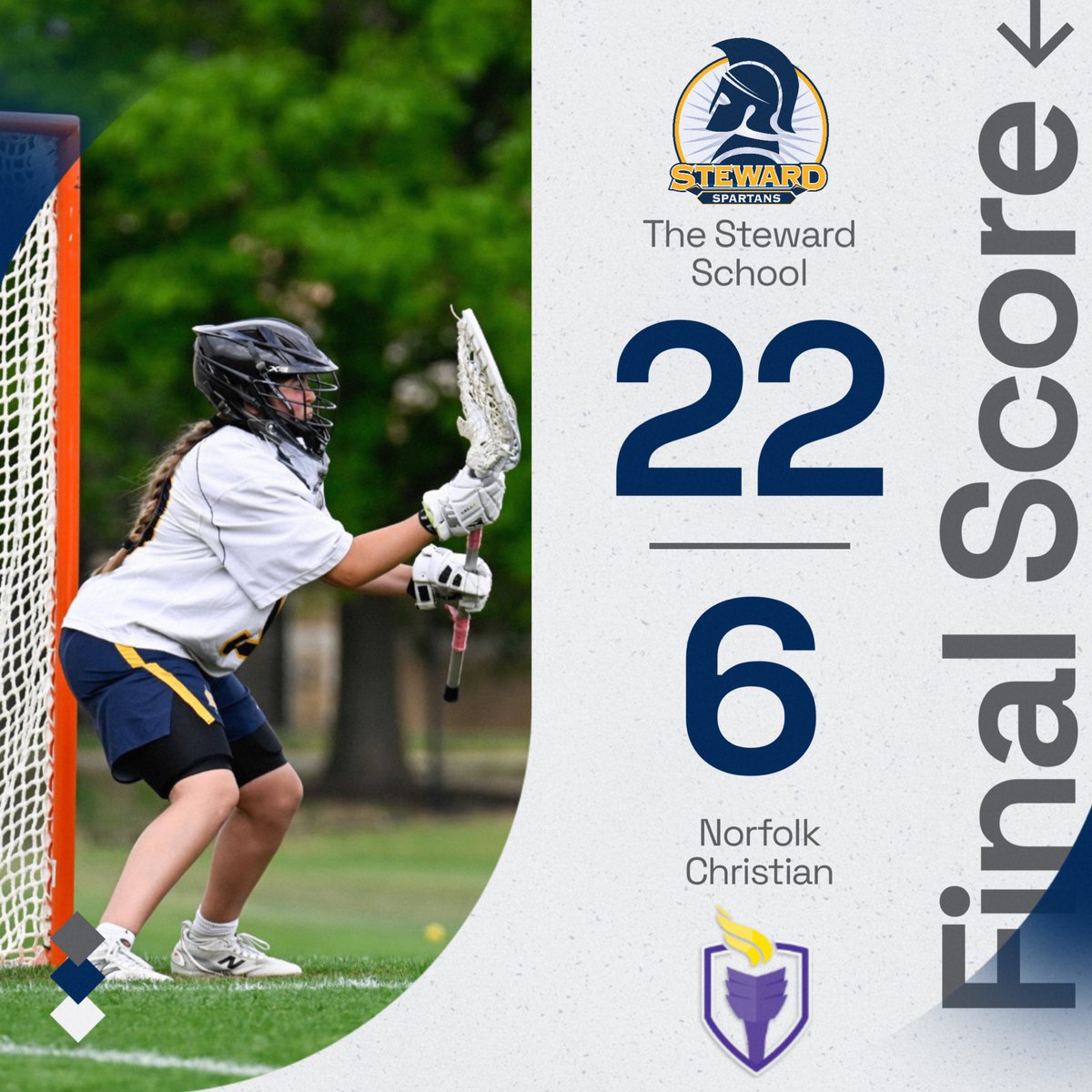 StewardSpartans's tweet image. 🥍FINAL SCORE🥍

The Spartans close out the regular season with a win! They’ll play in the TCIS Quarterfinals on Monday. 

🔹Andy Coy ‘28: 5 goals &amp;amp; 4 draws
🔹Emerson Pollicino ‘26: 4 goals &amp;amp; 1 ast
 🔹Kenzie Marchant ‘27: 3 goals, 3 draws, 1 ast

#GoSpartans #rvaW #804varsity
