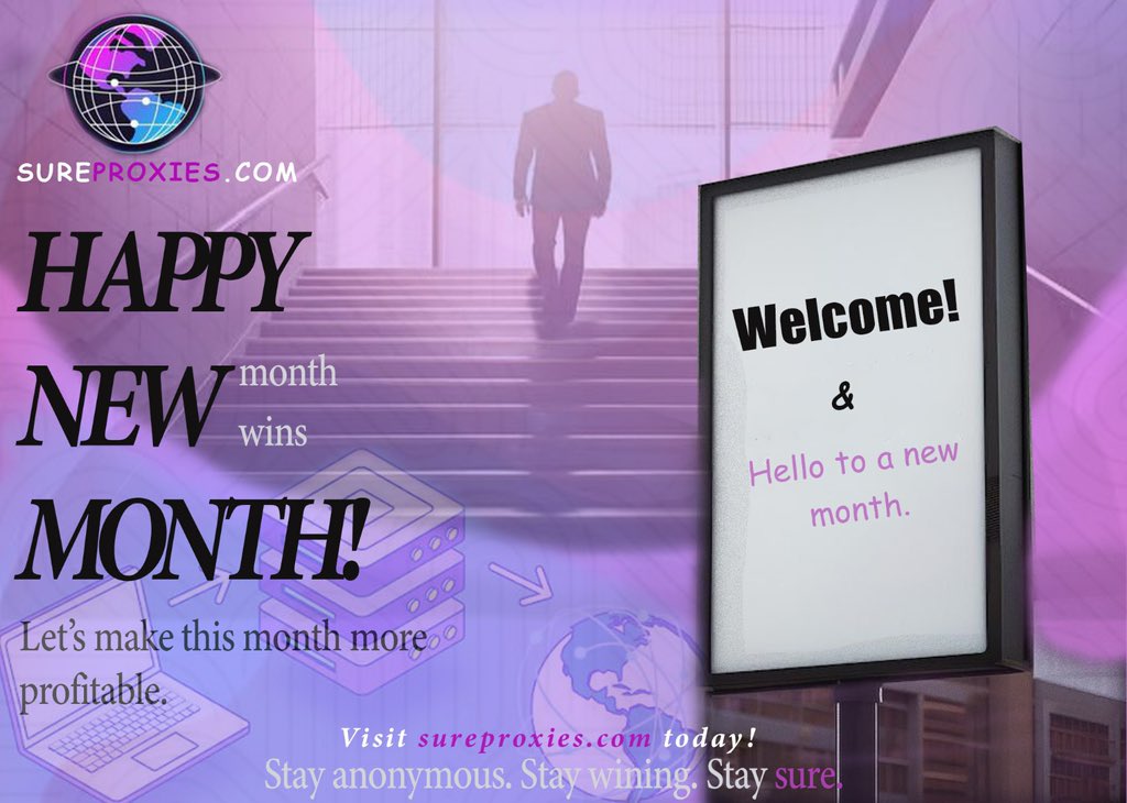 sureproxies's tweet photo. Happy new Month to you all 💜🖤

Avoid bans and scale your work ethic this new month and remember, with https://t.co/ynhYRMEDlY YOUR STRENGTH IS TOO MUCH! https://t.co/NBDlH4FIdO