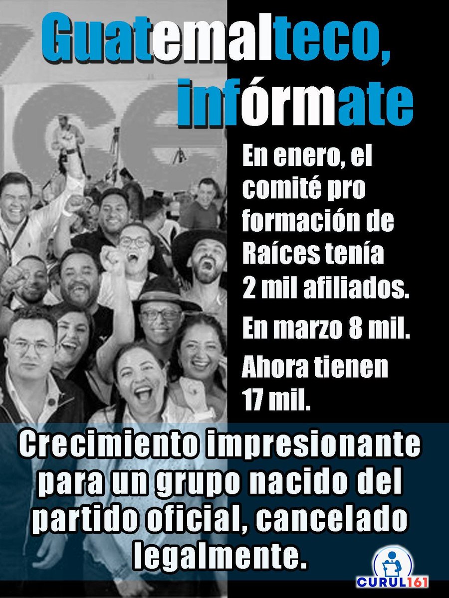 No es casualidad que después de los Hackeos magicamente <a href="/raicesguate/">Raíces 🌱</a> tuviera una masiva afiliacion de "personas" esto es para que el <a href="/TSEGuatemala/">TSE Guatemala</a> sepa que estamos vigilantes así como la <a href="/usembassyguate/">US Embassy Guatemala</a>