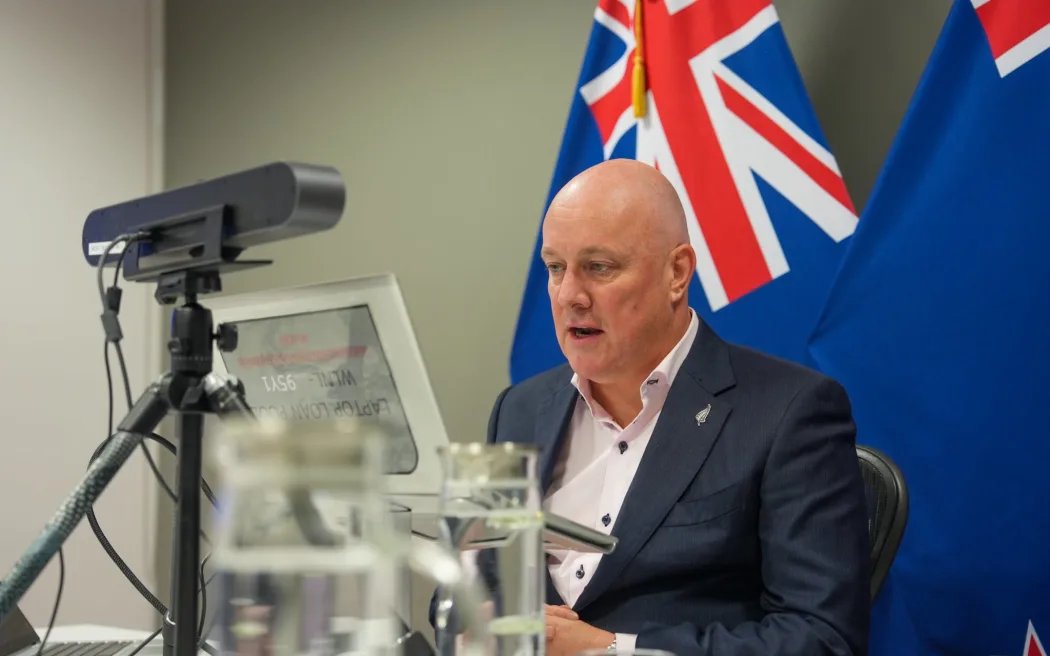 SyGunson's tweet photo. @Eastandbays Desperately unpopular NZ PM Luxon  on a conference call with world leaders about Hormuz, because this frightened rabbit is too scared to talk to the NZ people. https://t.co/8WBToSx4ZJ