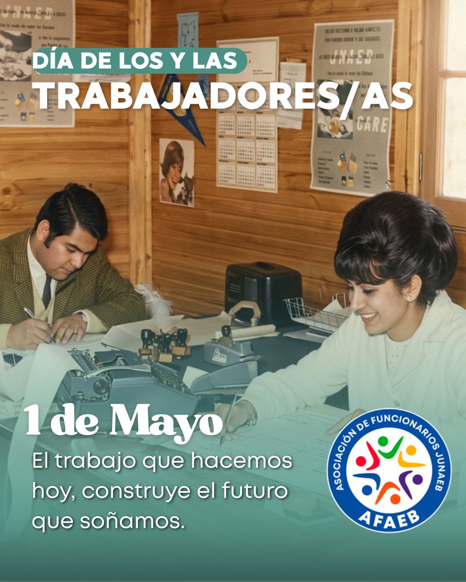 afaeb_nac's tweet photo. ✊👩‍🏫👨‍💼👩‍🍳
En este 1 de Mayo, saludamos a las y los funcionarios de #JUNAEB, cuyo trabajo y programas estratégicos sostienen el ciclo educativo y la educación pública.
💙 Dignidad, unidad y vocación de servicio.
#DíaDelTrabajador #ServicioPúblico #AFAEB #EducaciónPública https://t.co/VNnU3DF4EP