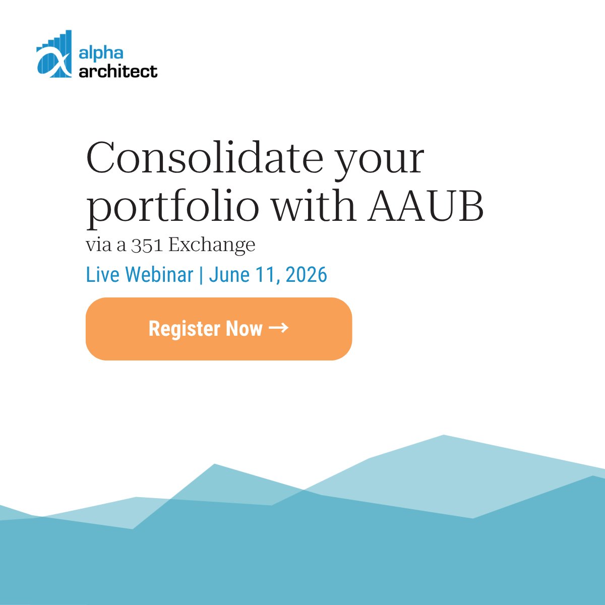 alphaarchitect's tweet photo. Want to swap an old portfolio for shares of core U.S. equity without triggering a tax bill?

Join me and @UseCache on 6/11 for a LIVE session on how investors may exchange legacy assets for shares in our latest ETF, the Alpha Architect U.S. Equity 4 ETF ( $AAUB ).

Don’t miss it!

Register: https://t.co/YVAvSKK7TT

Learn more: https://t.co/sB7yb49VHH