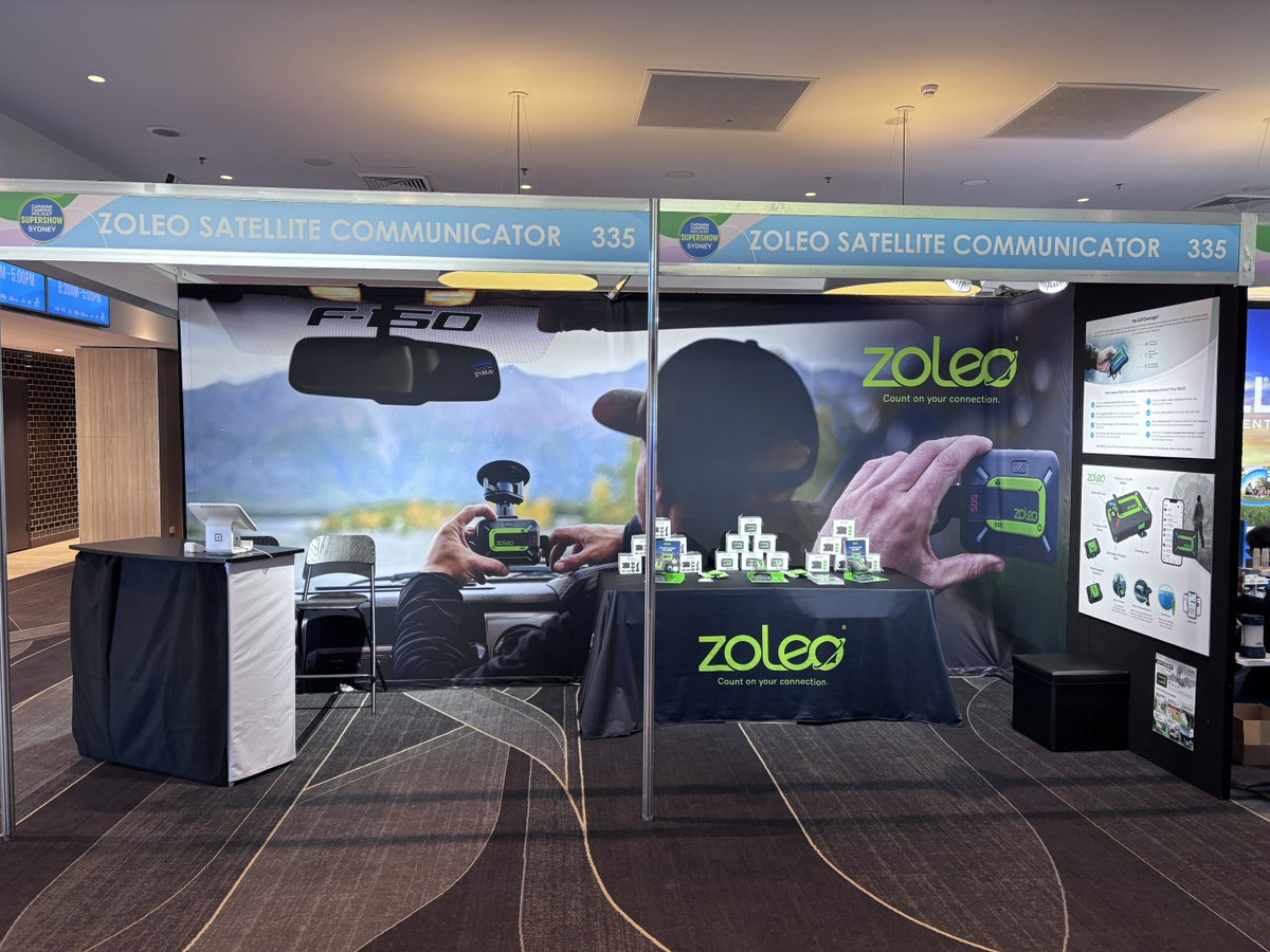 SpeleanAU's tweet photo. We are live at the 2026 NSW Caravan Camping Holiday Supershow. Drop by and check out the ZOLEO Satellite Communicator in real life. ZOLEO sends and receives messages via the Iridium global satellite network when you’re outside of mobile coverage. The Show runs till Sunday. https://t.co/mwH0uZS12n