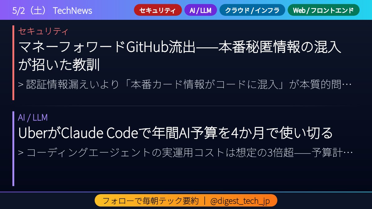テックニュース🔧毎日更新 tweet media