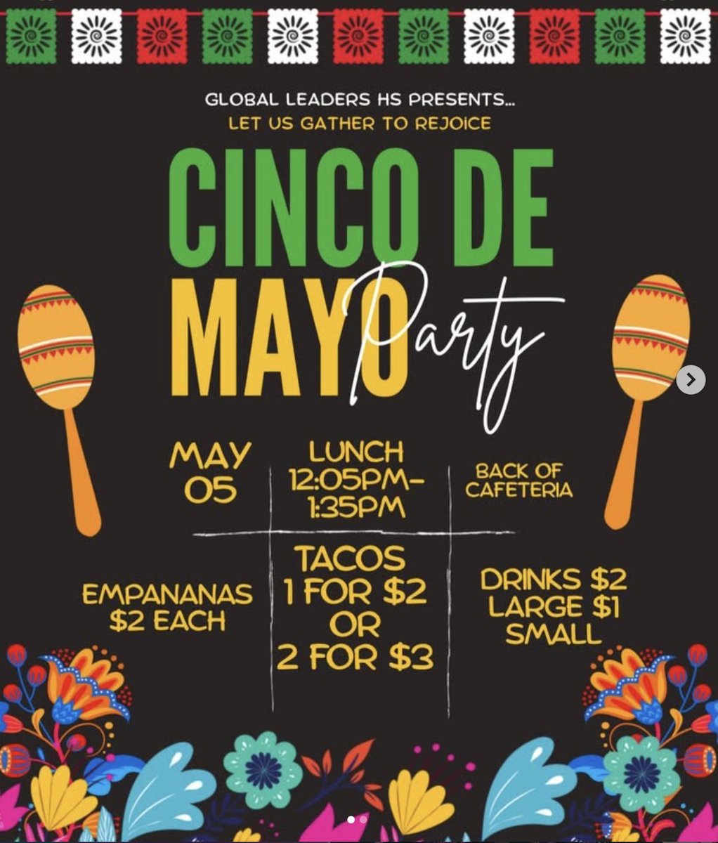 SGL378's tweet photo. Buy some food to help support future trips. Its a #CincoDeMayo Party. #StudentGovernment #Fundraiser https://t.co/KyJaNhqVqp