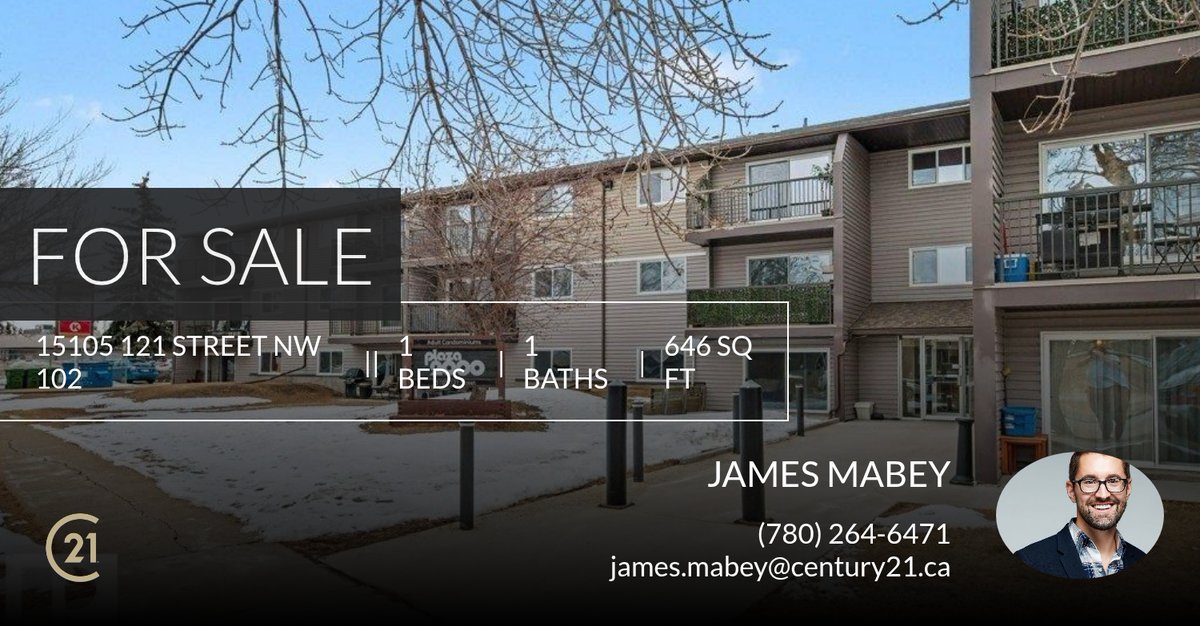 MabeyAHome's tweet photo. This 1 bedroom home could be yours! Call me at (780) 264-6471 to schedule a showing.

James Mabey, REALTOR®/Broker
Century 21 Masters https://t.co/i6TMdQbdcK https://t.co/R1pFA3TU5q
