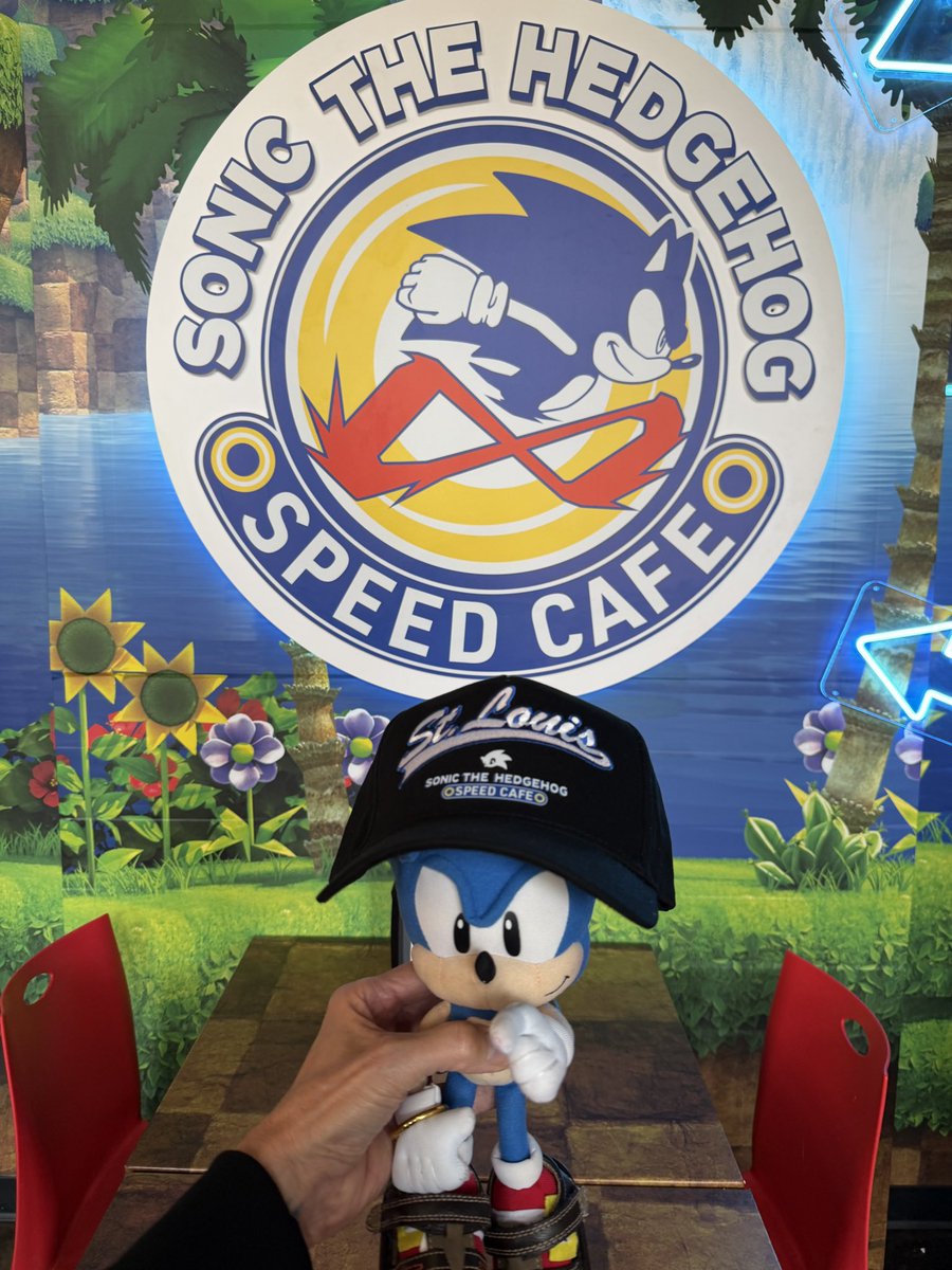 1992_sonic's tweet photo. Sonic in St Louis! 🤩😍 We visited the @sonicthehedgehogspeedcafe and it was awesome!!  #sonicthehedgehog #sega #sonicthehedgehogspeedcafe #stlouis #gatewayarch https://t.co/MIx6AJSyP0