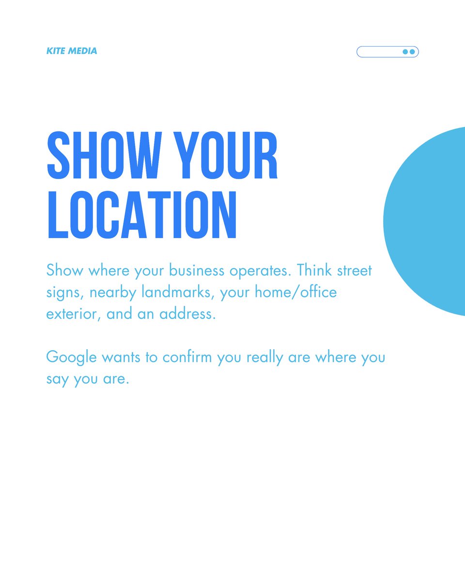 Kite_Media's tweet photo. Stuck on Google video verification?

If you run a service-based business without a physical location, this can be a little tricky. But once you know what Google is looking for, it's actually pretty straightforward.

For the full guide, head to our latest blog post. 🤝 https://t.co/1gTLQMiv7E