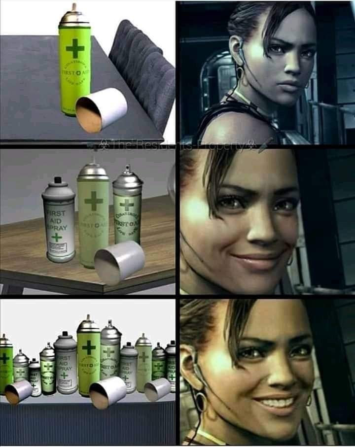 maquinaremos's tweet photo. No importa cuántos sprays acumulemos, Sheva siempre encontrará la forma de gastarlos todos 😅😂

#ResidentEvil5 https://t.co/NnXhpPO7G9