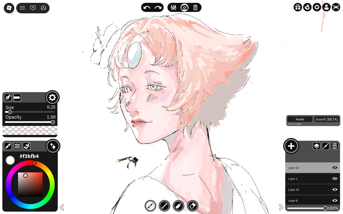 AlienKopii's tweet image. Drawing pearl on roblox #roblox #pearl #stevenuniverse #art