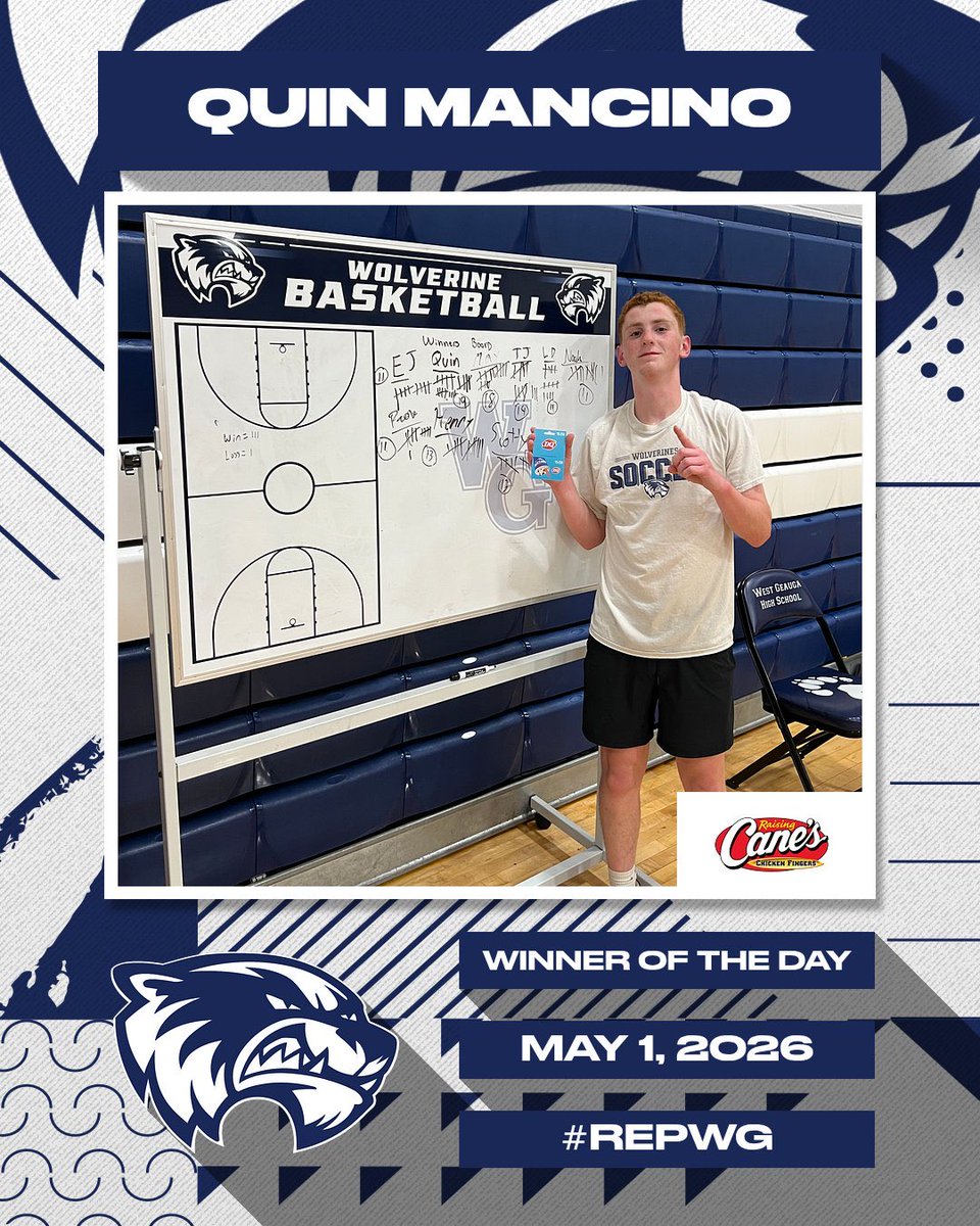 WestGBoysBBall's tweet photo. Congratulations, to Quin on being our 1st Winner of the Day! A gift card will be awarded to a student-athlete who simply wins the most sessions in our off season workouts! #RepWG 🏀🔥 https://t.co/o4jqv1THSL