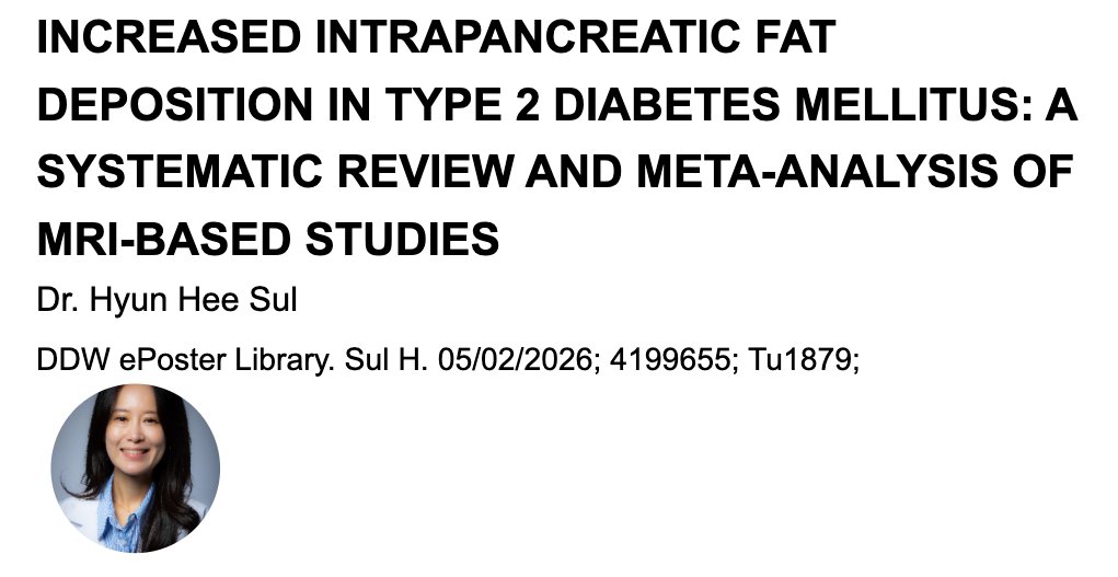 mhenrique028's tweet photo. Looking forward to the poster presentations by Stella and Saeed at #DDW2026! 

Our posters will be presented on May 5th (Exocrine Pancreatic Diseases and Diabetes session). 
#GITwitter #MedTwitter https://t.co/4TXcGZbqcc