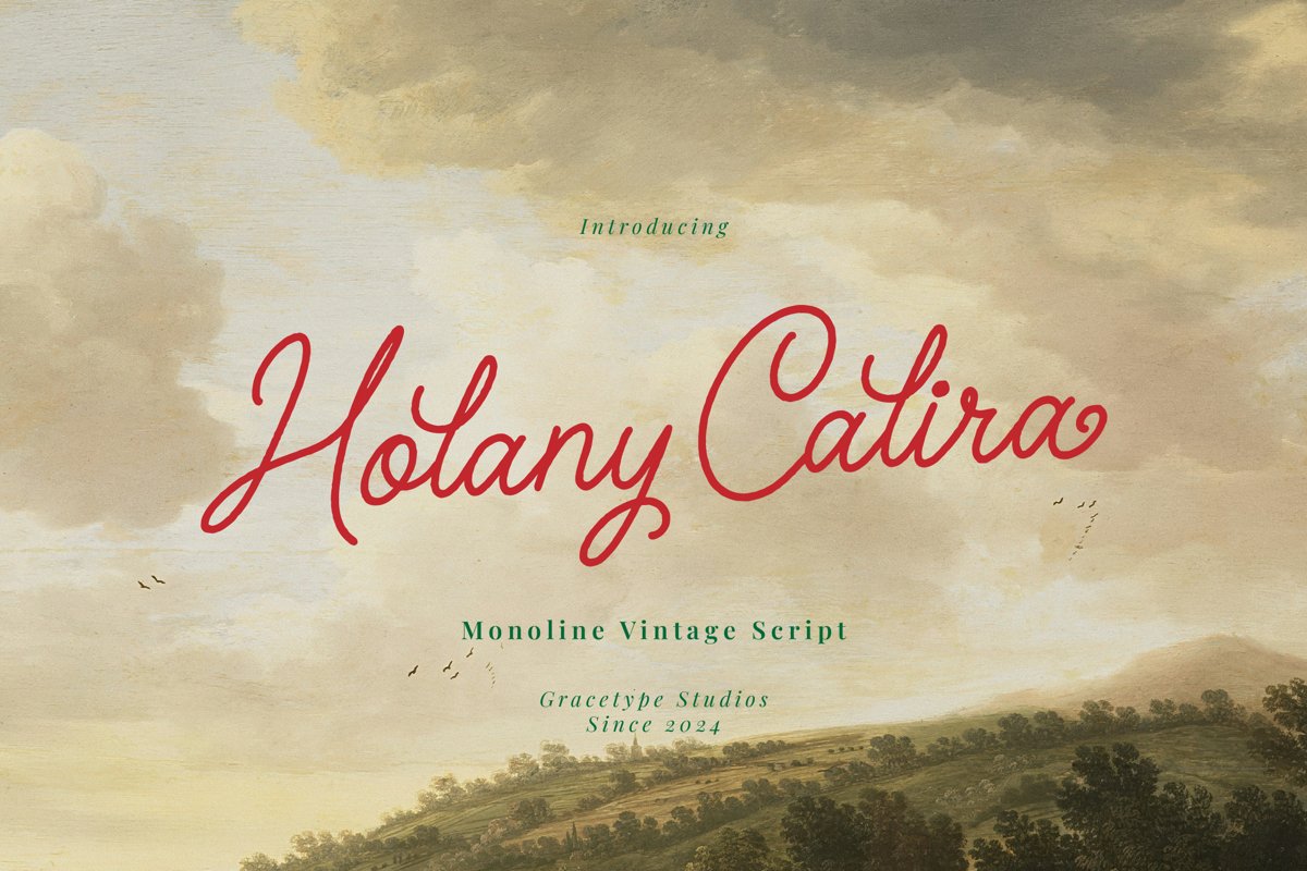 FontSpace's tweet image. Holany Calira by Gracetype Studio fontspace.com/holany-calira-… #font #typography #graphicdesign