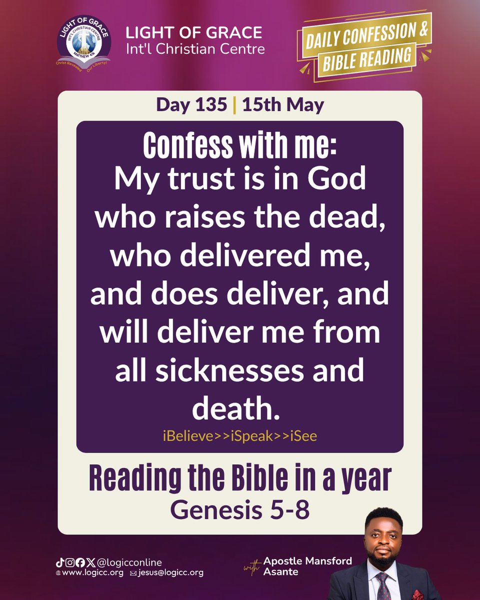 logicconline's tweet photo. My trust is in God who raises the dead, who delivered me, and does deliver, and will deliver me from all sicknesses and death. https://t.co/UprGpYG60v