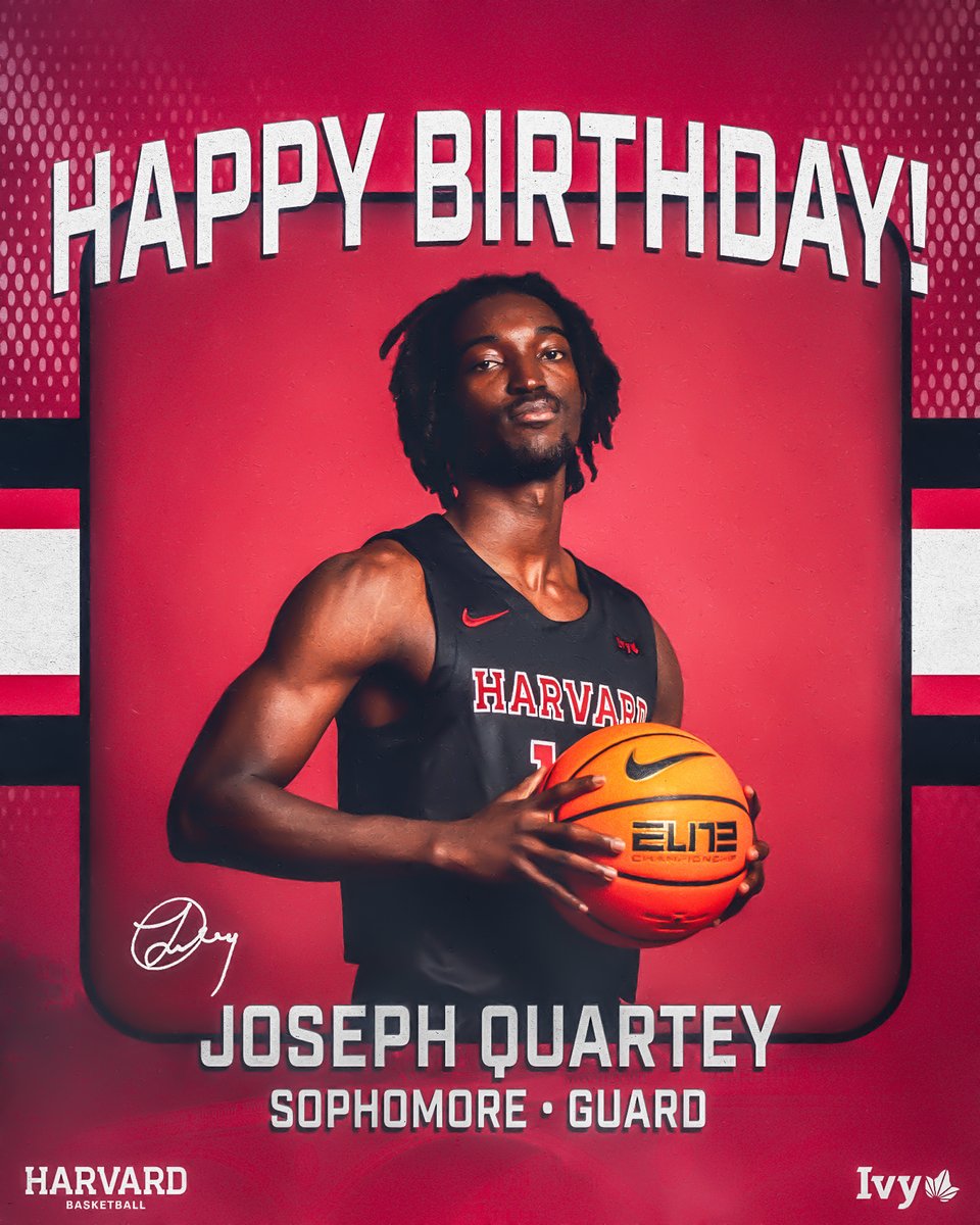 HarvardMBB's tweet photo. 🎉 Happy Birthday to rising sophomore guard Joseph Quartey!

Hope you have a great day, Joseph!

#GoCrimson #OneCrimson https://t.co/bfovjRIMLB