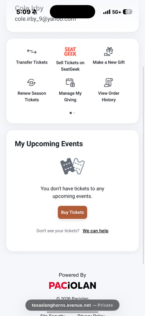 irby_cole's tweet photo. @_delconte I had tickets to tonight’s game. I was walking out the door to head that way and noticed my tickets were gone. Do you know anything about this? Did the game time change remove tickets? I have a screen shot (old whenever I added them) and now they are gone. https://t.co/PBHaikF3bN