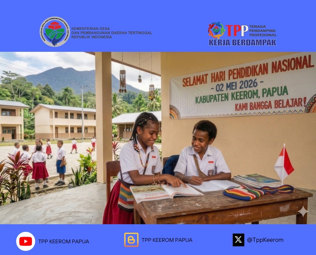 Pendidikan adalah kunci perubahan🗝️
Selamat Hari Pendidikan Nasional 2 Mei 2026. Mari terus berkolaborasi memberdayakan masyarakat dan memajukan pendidikan di pelosok negeri
<a href="/kemendespdt/">#BangunDesaBangunIndonesia</a> 
<a href="/bpsdmkemendesa/">Bpsdm Kemendesa</a> 
<a href="/desapenusantara/">desapesonanusantara</a> 

#DariKeeromUntukIndonesia
#KerjaPendampingDesaBerdampak