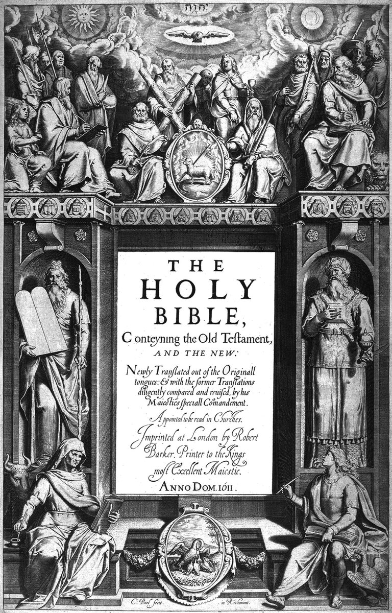 NathanFrancis__'s tweet image. "...and God saw that it was good."

📖 #OTD in the #History of #Literature 2 May 1611 (disputed), the King James Version of #TheBible was published for the first time in London, England, by printer Robert Barker. It was sold looseleaf for ten shillings, or bound for twelve.