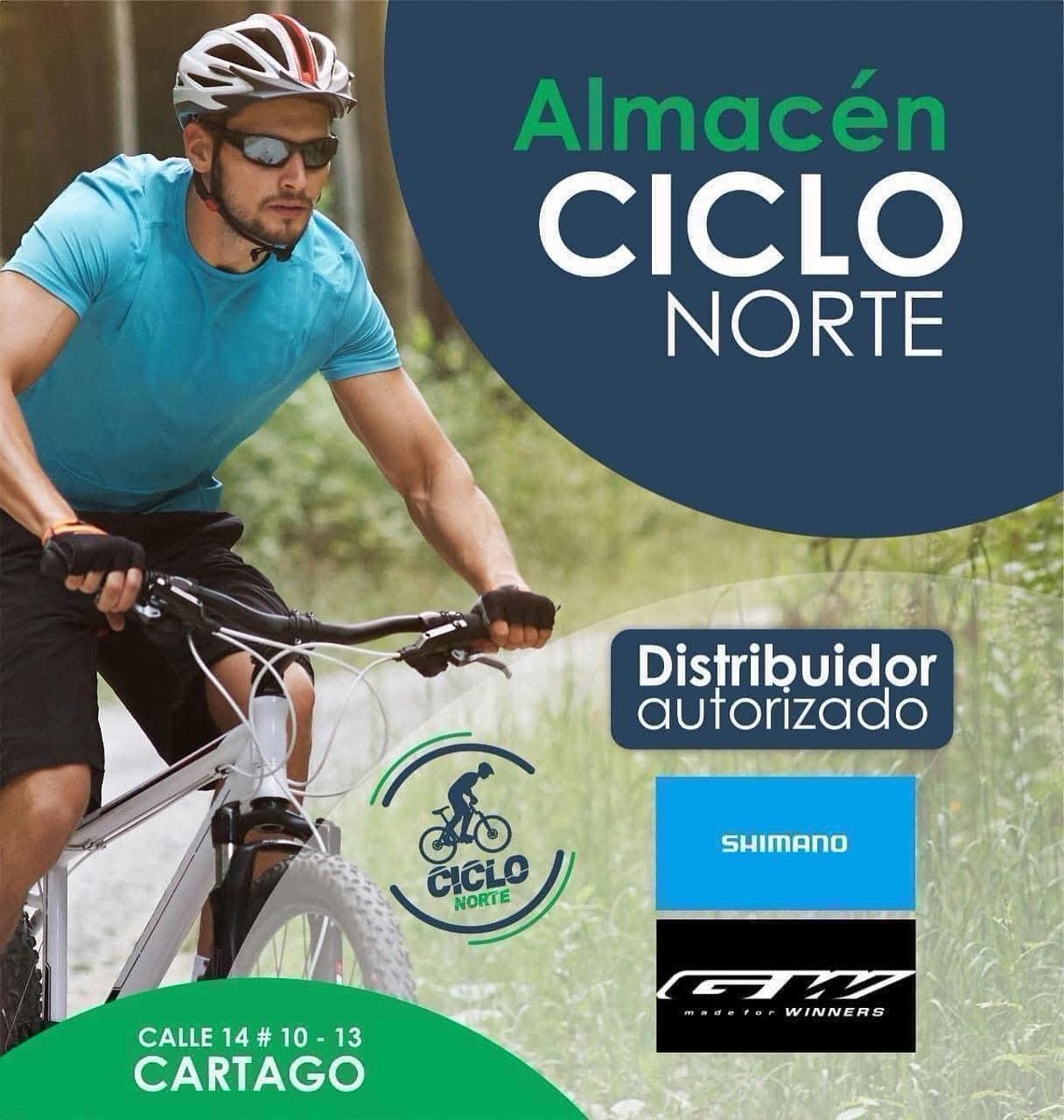 cartagoaldia's tweet image. #CICLONORTE, calle 14 10-13 en #Cartago. Atendemos domingos y festivos. ventas por catálogo de productos de alta gama #Shimano, #GW, Pro. Sistema de separado
