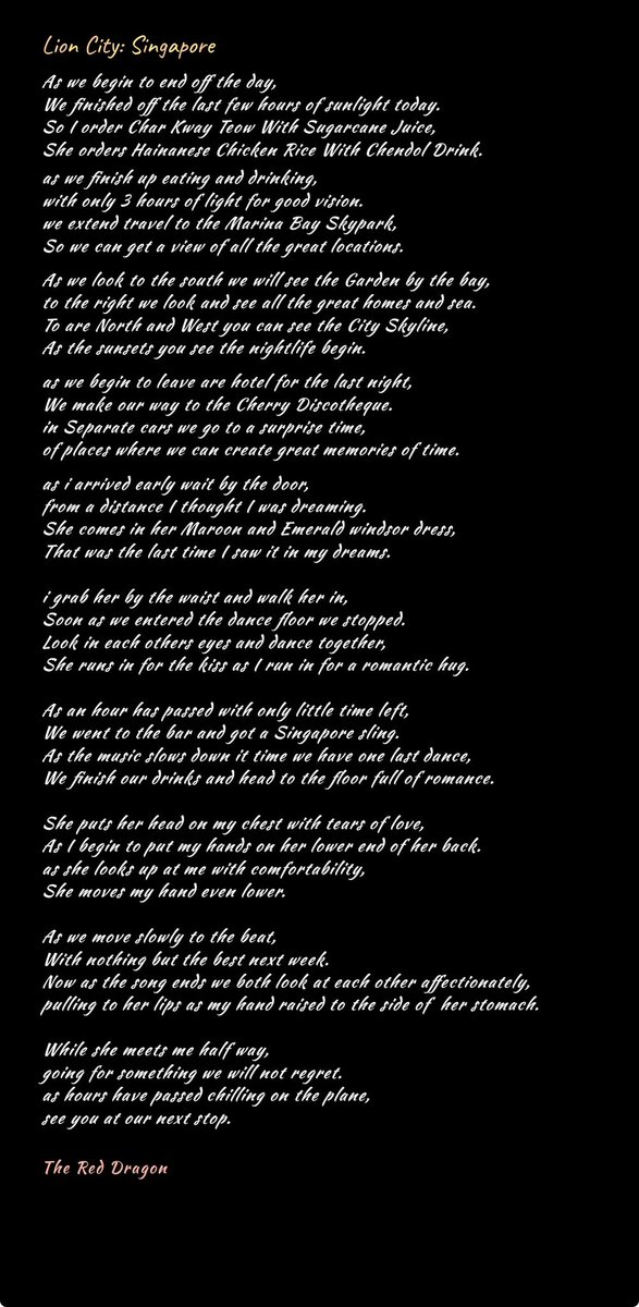 Creoliee's tweet image. Lion City: Singapore #poem #poetry #nightlife #romance #love