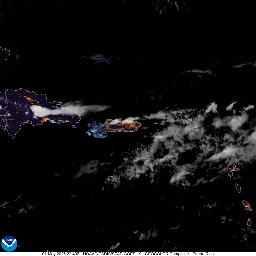 VegaBajaWx's tweet image. Imagen de satélite May 1, 2026 at 07:00PM #PuertoRico #weather