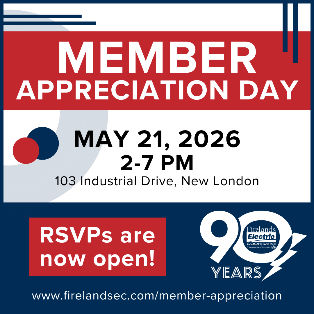 Firelands's tweet photo. 🎉RSVPs for Member Appreciation Day are officially open! 🎉
Join us on May 21 as we celebrate 90 years of powering our community: https://t.co/xhOf9gdi6m https://t.co/xFzKkbnQi3