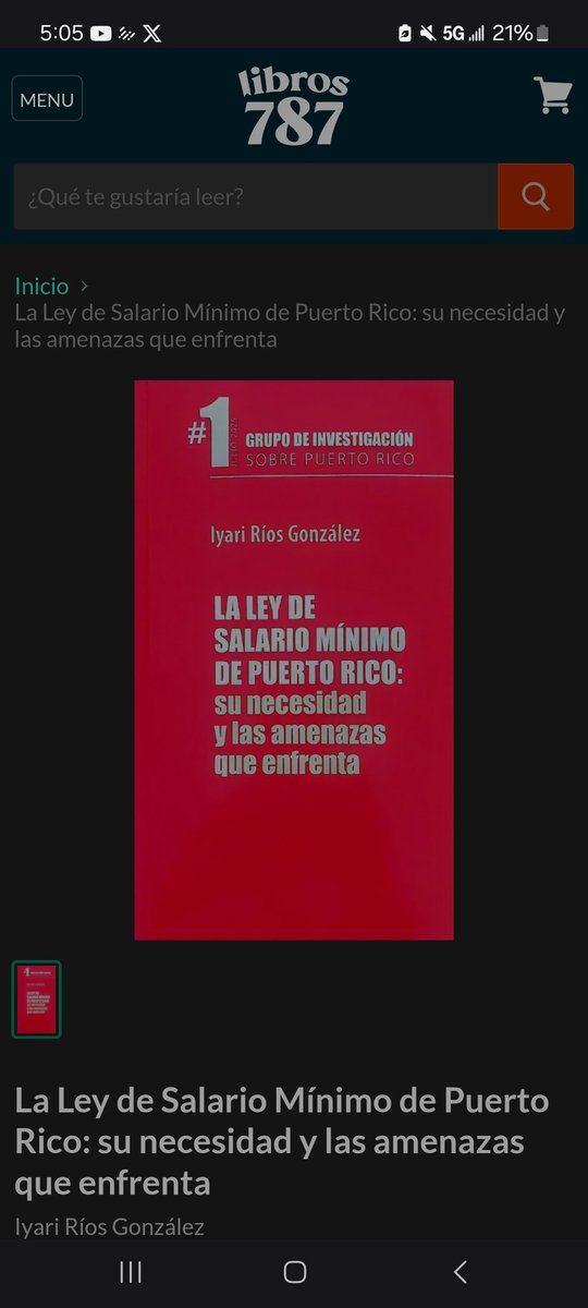 IyariRios's tweet photo. Este libro examina la Ley de Salario Mínimo de PR y la necesidad del aumento a $10.50

Aborda la posición en contra de asociaciones empresariales e importancia de defender la ley

¡Consíguelo en @libros787!

Nota:
Los ingresos por venta son para "Grupo de Investigación sobre PR" https://t.co/DB9y0xkY2z