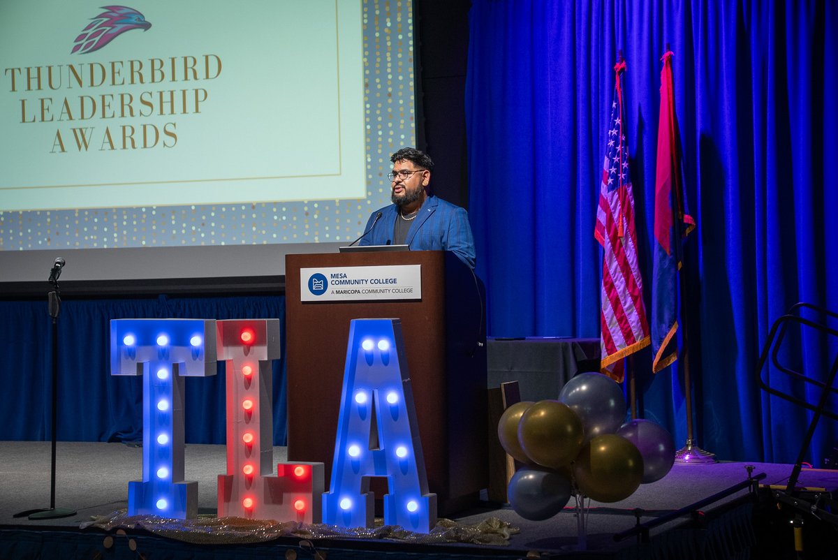 mesacc's tweet image. MCC proudly honors therecipients of the Thunderbirds Leadership Awards! 

These students exemplify what it means to lead with purpose, integrity and dedication. 💙🏆

#MesaCC #MesaAZ #Award