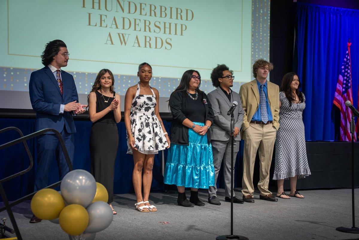 mesacc's tweet image. MCC proudly honors therecipients of the Thunderbirds Leadership Awards! 

These students exemplify what it means to lead with purpose, integrity and dedication. 💙🏆

#MesaCC #MesaAZ #Award
