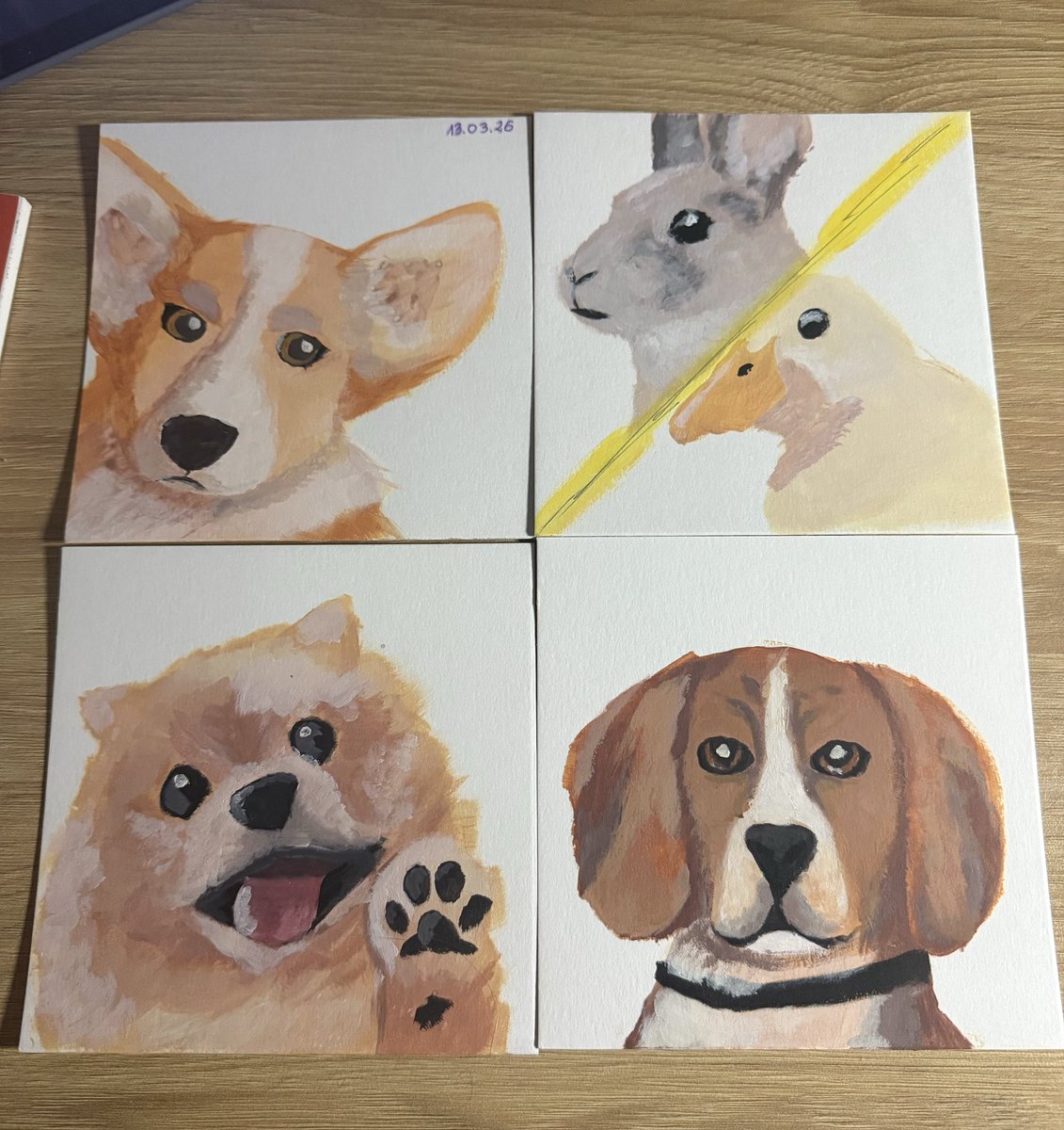 KDesiu's tweet image. Im doing my college projects… 100 paintings… 
I want to draw some anime girls already 😫
I know that some are pretty and some are retarded xD but it was about quick paintings😵‍💫

#art #ArtistOnX #paint #pets #animals #cute
