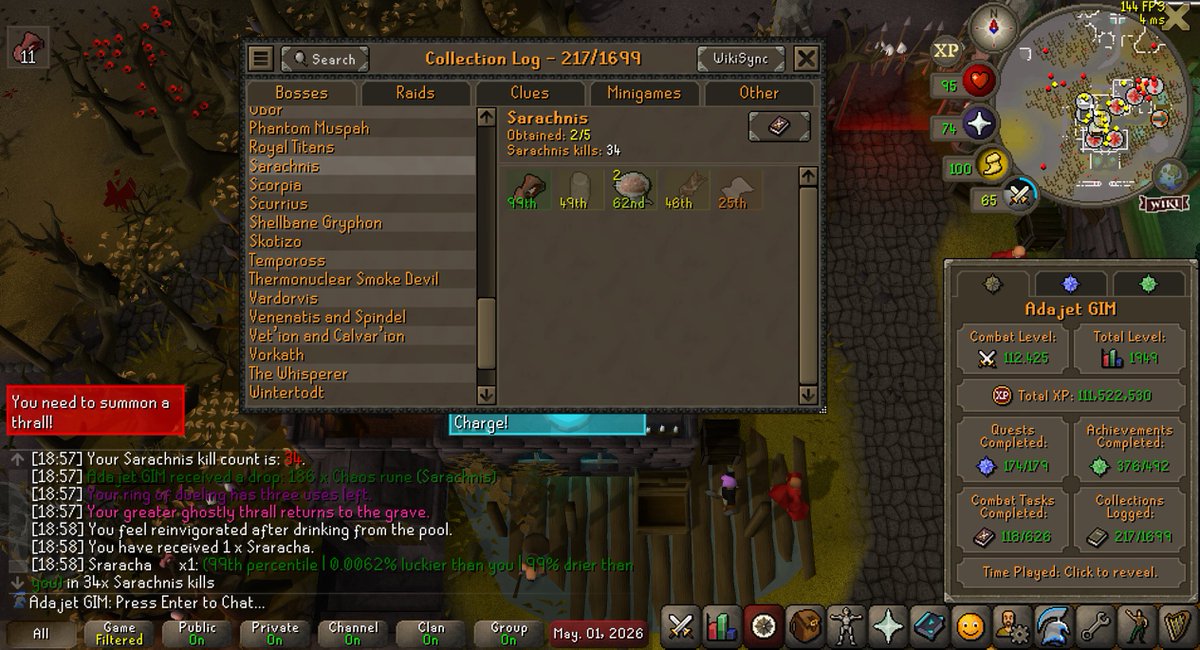 Adajet3's tweet image. 0.0062% 💀. #osrs