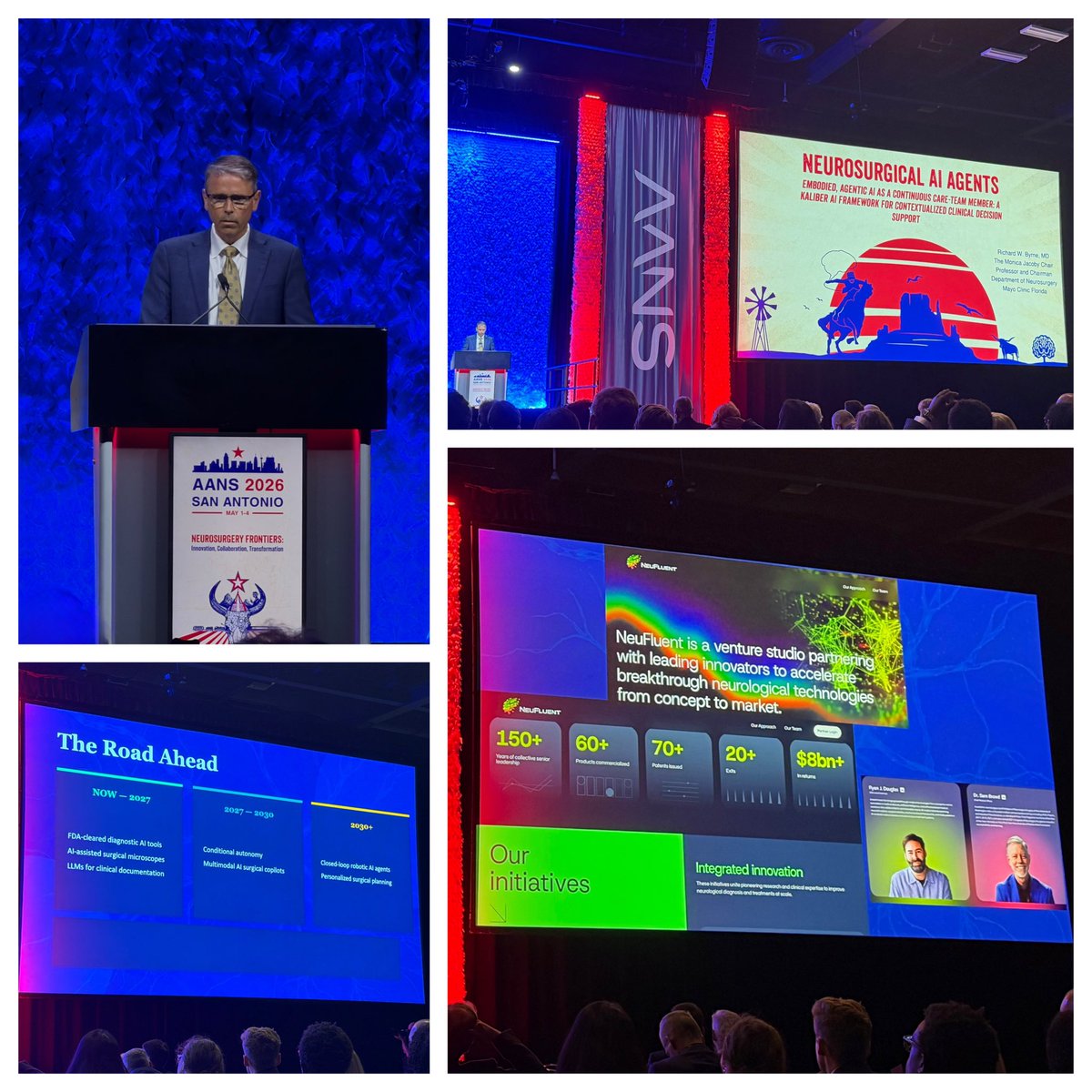 savi6agarwal's tweet image. Just heard an inspiring talk at #AANS2026 by Dr. Richard Byrne on AI agents in neurosurgery: surgical copilots, smarter decision support, and a future where innovation keeps pushing the boundaries of patient care. Excited for what’s ahead! @AANSNeuro #neurosurgery #innovation