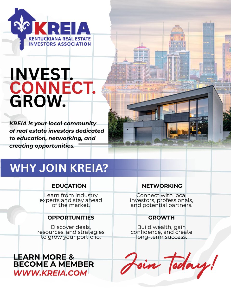 REIAKY's tweet image. Learn more. Build more. Become more.💡

KREIA is where investors learn 📚, network 🤝, and create opportunities 💰. New or experienced, there’s value here.

👉 Join KREIA today!

#KREIA #RealEstateInvesting #Networking #WealthBuilding #LouisvilleKY