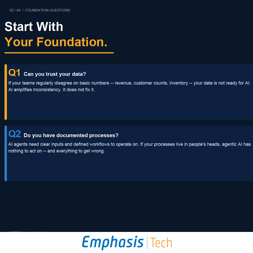 emphasis_tech's tweet photo. Most companies evaluate AI vendors before they evaluate themselves.
Here are the 5 questions you should answer first.

Swipe. 👇
Free assessment → https://t.co/RyTiTJzd8E

#AIReady #AIStrategy #EmphasisTech https://t.co/CRBfUPMsWk