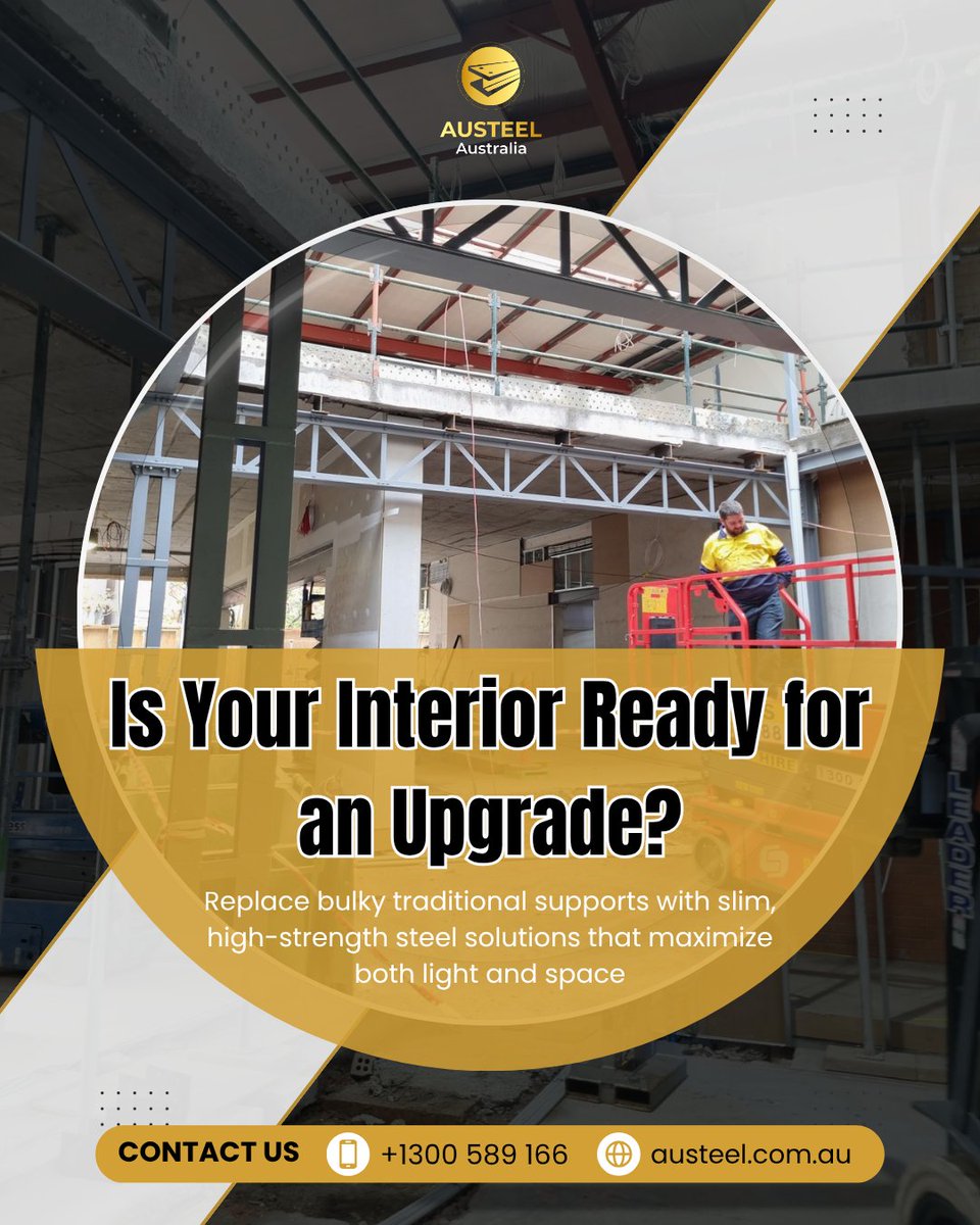 AusteelA41912's tweet image. Upgrade your interiors with sleek steel supports that enhance space, improve light flow, and deliver unmatched strength without bulky traditional structures.
 📞 +1300 589 166 🌐 austeel.com.au
 #InteriorUpgrade #SteelDesign #ModernLiving #StructuralSteel