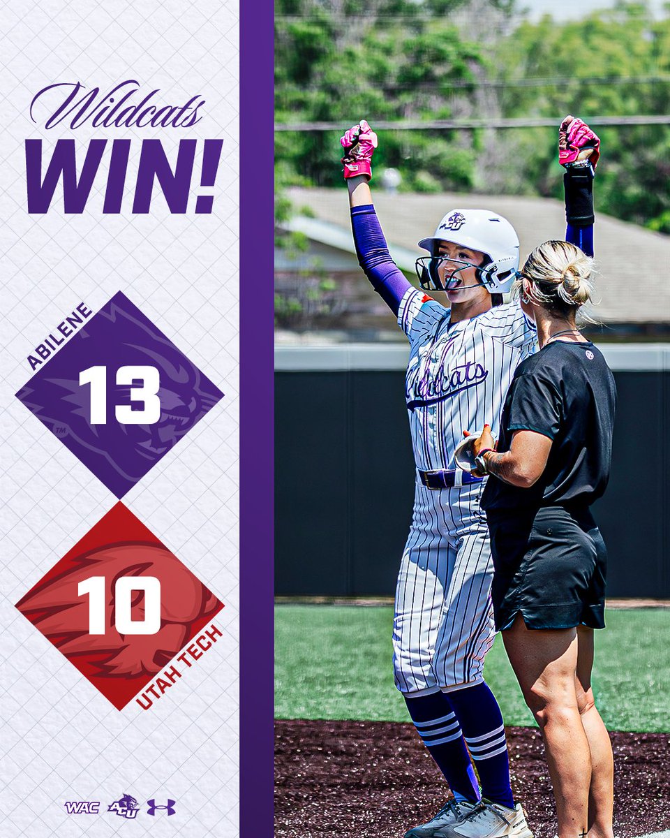 ACU_Softball's tweet image. ‼️𝐖𝐢𝐥𝐝𝐜𝐚𝐭𝐬 𝐖𝐢𝐧‼️

Your Wildcats win the first game of the series against Utah Tech! The second game starts in 30 minutes! 😤

#BeDifferent | #GoWildcats
