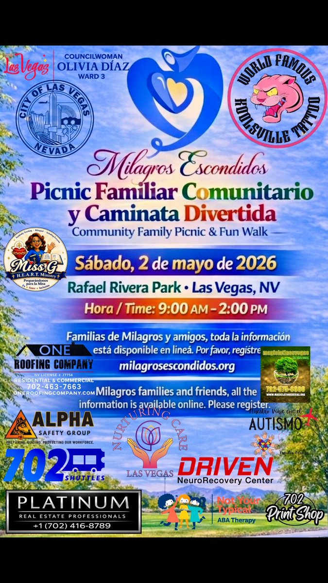 OneRoofingCo's tweet photo. Proud sponsor of tomorrow’s Milagros Escondidos Community event ❤️

Supporting families and our Las Vegas community.

#LasVegas https://t.co/MrLGY22v8J