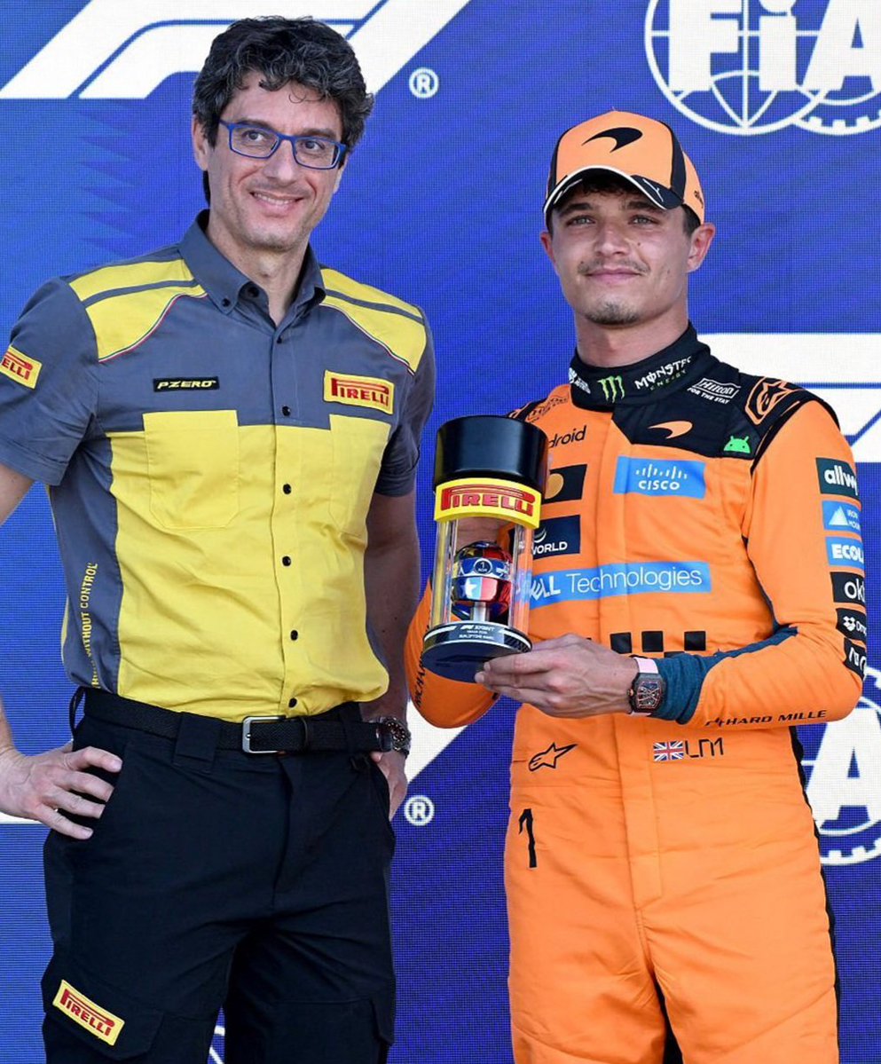 LastLapInsider's tweet image. For the first time in 2026, #McLaren keeps #Mercedes off the pole! Last year's champ, #LandoNorris will line-up first (1:27.869) for Saturday's 19 lap Sprint in Miami with Kimi Antonelli just 2 tenths off in P2! ☝️

Norris captured his first career victory in Miami in 2024.

#F1