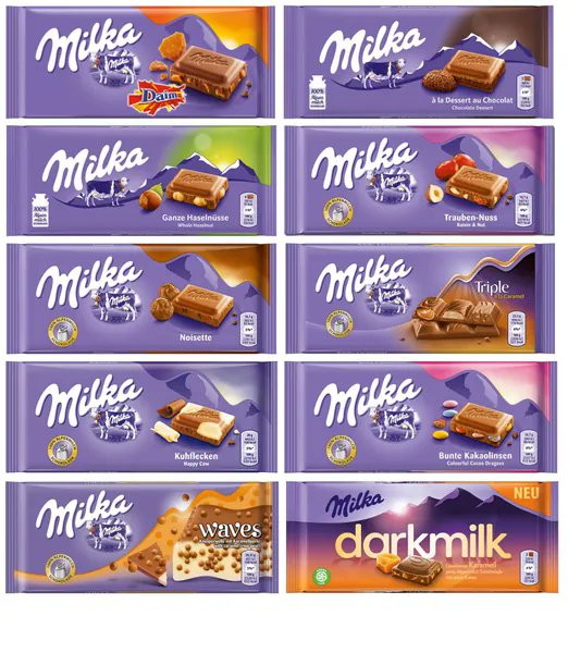 DaSnowmanz's tweet photo. I just received Milka Chocolate Assortment Variety Pack of 10 Full Size Bars - Randomly Selected No Duplicates - from Gibb via Throne. Thank you! https://t.co/NDoWUMj2jC #Wishlist #throne https://t.co/qKMFzr1b9a