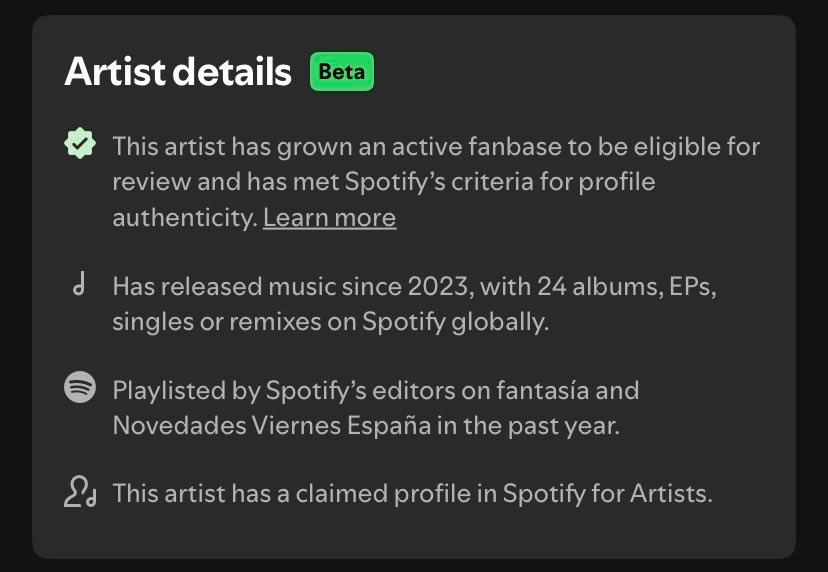 lu_ohana's tweet image. Lucia ha obtenido la nueva verificación de Spotify. 
Wiiiiiiii.