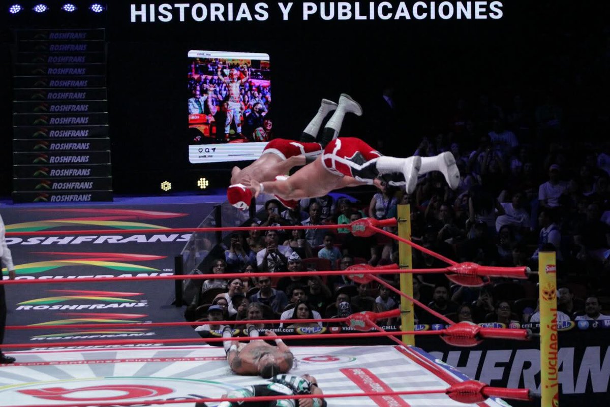 LaTijeraLucha's tweet image. Intensa y extraordinaria forma de iniciar la batalla entre la #CMLL y #MLW, los #CalaverasJr I y II, dan la cara por la casa y se llevan la victoria ante los nipones #Okumura e #IkuroKwon, luego de sacarles la rendición con extraordinario movimiento...
#latijeraluchalibre