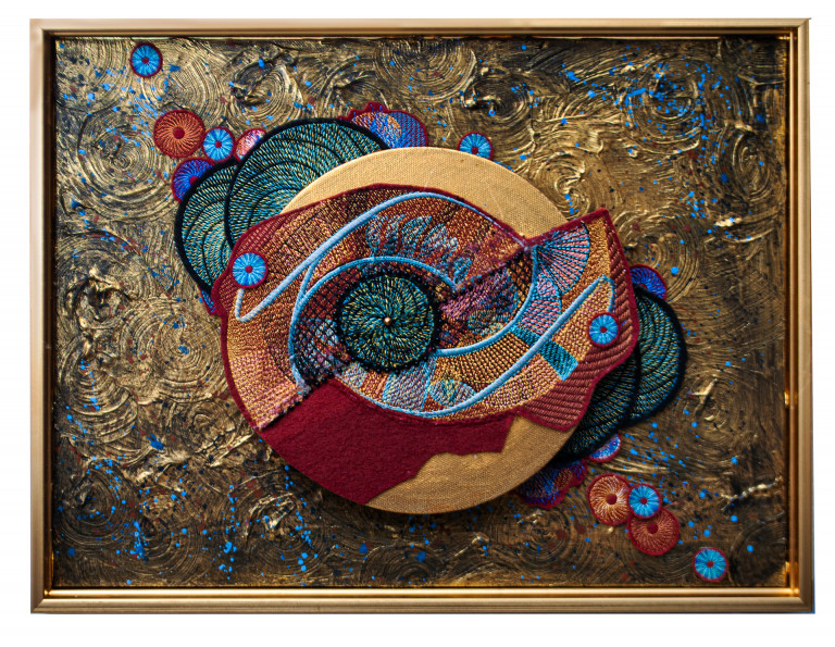 HenselGallery's tweet image. Susan’s work sits in a powerful lineage of artists who understand that materials have language. Thread, felt, and stitched surface are not just mediums here. #textileart #fiberart #embroideryart #contemporaryart #fineart #modernart #materiality #sculpture #artcollector