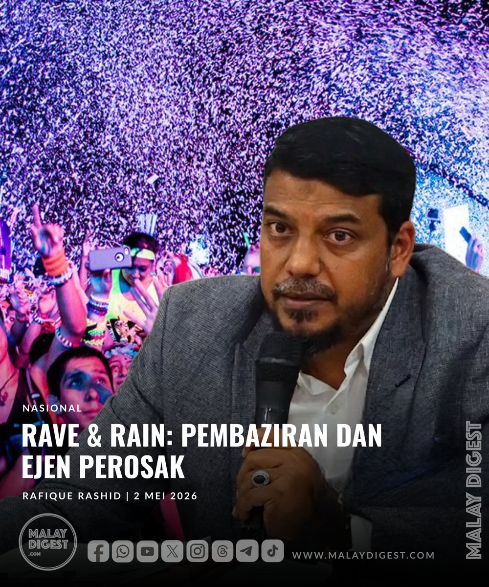 malaydigest's tweet photo. "Tutup kawasan Bukit Bintang semata-mata untuk parti liar adalah paling tak masuk akal. Jadikan ia program rasmi lagi dangkal,"—Rafique Rashid Ali https://t.co/0DfLKM4yx5