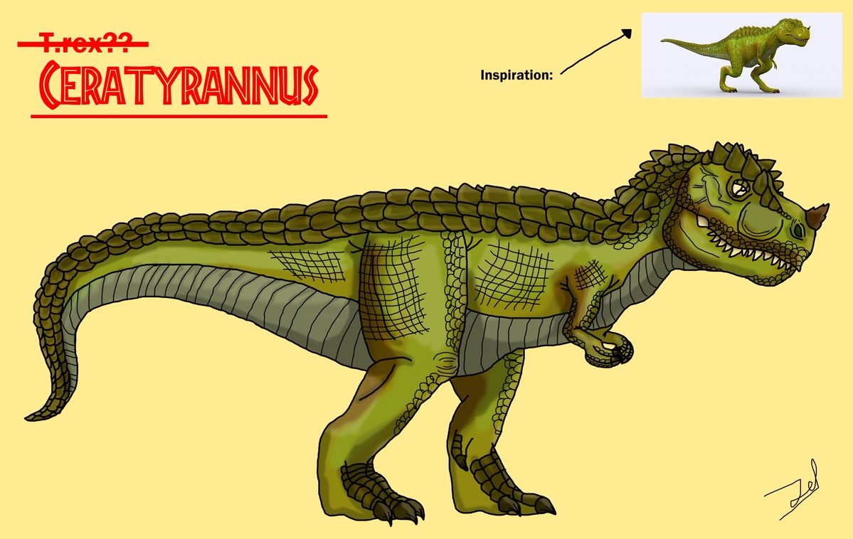 JaimenivoresD's tweet image. Challenge Completed!!
Drawing of a T.rex (?) Based on the iconic green design with a horn that appeared in YouTube videos.
#dinosaurs #trex #ceratosaurus #fanart #draw #digitalart #prehistoric #jurassicpark #jurassicworld