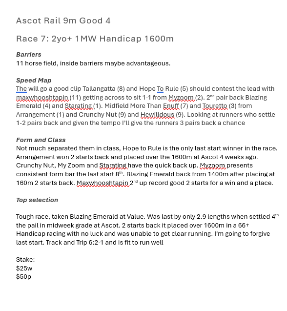 theeachwayplay's tweet photo. Bets Today
Morphettville:
R5 7. Starts Now $30w $70p
R9 3. High on Sugar $20w $55p

Ascot:
R7 4. Blazing Emerald $25w $50p https://t.co/5OcB1G5gz4
