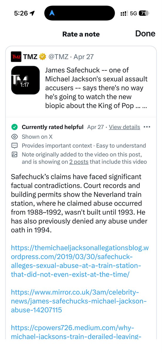 ckumzubair's tweet image. The truth is right there in the records! 🛑🚂
How can he claim abuse in a building that didn't even exist until years later? The Community Note says it all. The "Mughals" and dirty media can't hide the facts anymore. MJ’s legacy is winning! 👑🍿 @michaeljackson #KingOfPop #MJFact