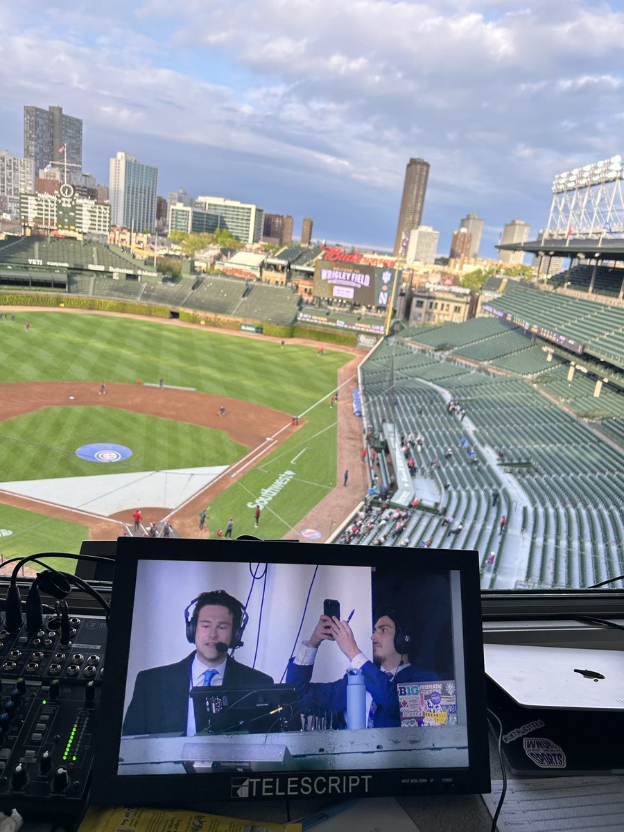 eliavbr5's tweet photo. Beyond excited to be calling Northwestern vs Indiana baseball at Wrigley Field tonight at 7 p.m. CT on @BigTenPlus alongside @SegallEthan https://t.co/cmi3ahWb3k